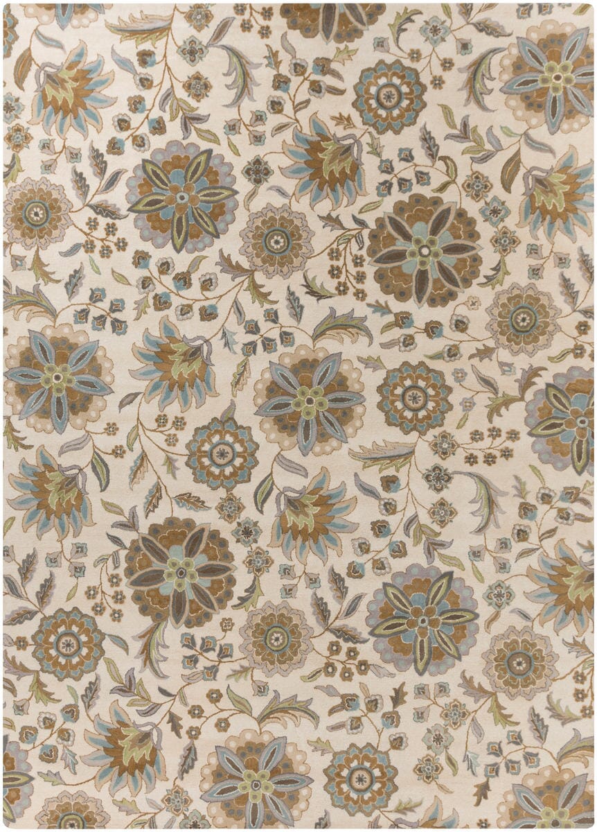 Surya Athena Ath-5063 Ivory / Brown Sugar / Desert Sand Floral / Country Area Rug