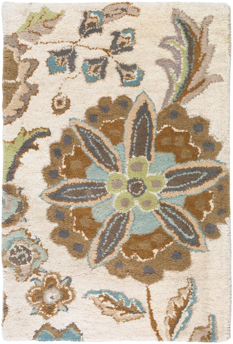 Surya Athena Ath-5063 Ivory / Brown Sugar / Desert Sand Floral / Country Area Rug