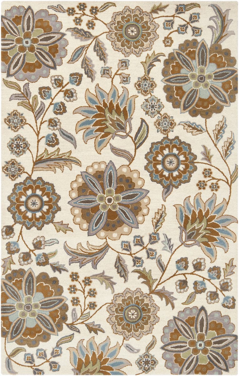 Surya Athena Ath-5063 Ivory / Brown Sugar / Desert Sand Floral / Country Area Rug