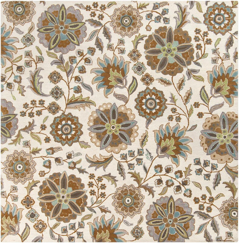 Surya Athena Ath-5063 Ivory / Brown Sugar / Desert Sand Floral / Country Area Rug