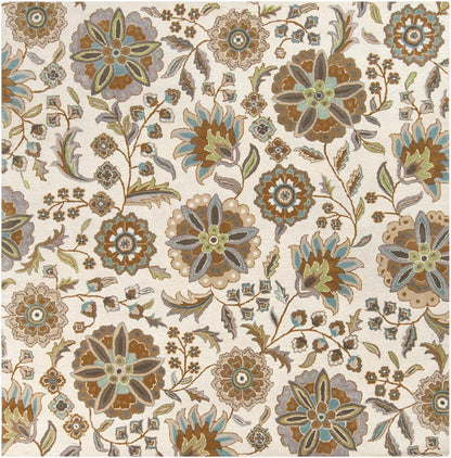 Surya Athena Ath-5063 Ivory / Brown Sugar / Desert Sand Floral / Country Area Rug