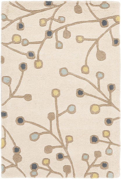 Surya Athena Ath-5116 Ivory / Lime / Navy / Slate / Taupe Floral / Country Area Rug