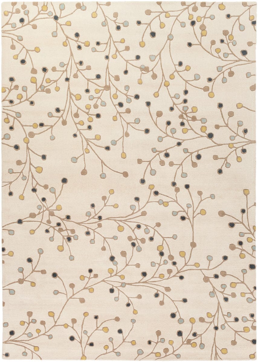 Surya Athena Ath-5116 Ivory / Lime / Navy / Slate / Taupe Floral / Country Area Rug