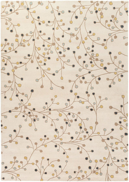 Surya Athena Ath-5116 Ivory / Lime / Navy / Slate / Taupe Floral / Country Area Rug