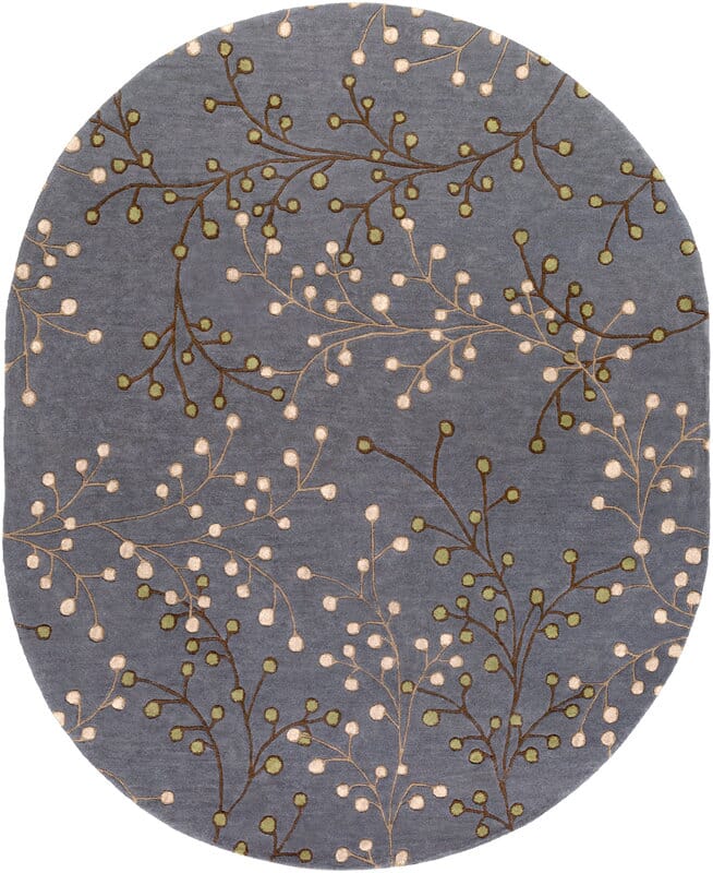 Surya Athena Ath-5125 Charcoal / Chocolate / Taupe Floral / Country Area Rug