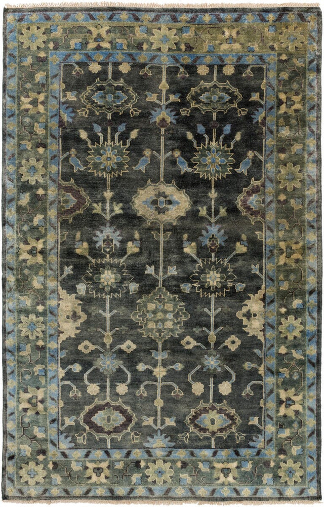 Surya Antique Atq-1008 Dark Green, Charcoal, Medium Gray Rugs.
