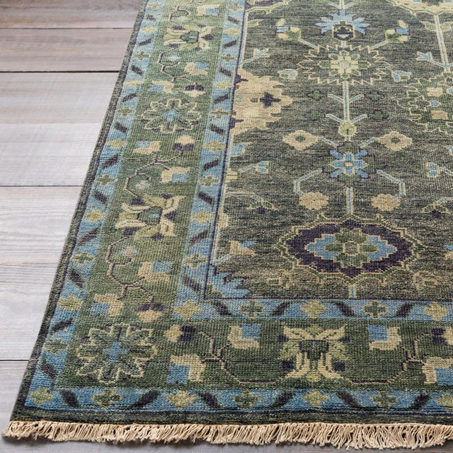 Surya Antique Atq-1008 Dark Green, Charcoal, Medium Gray Rugs.
