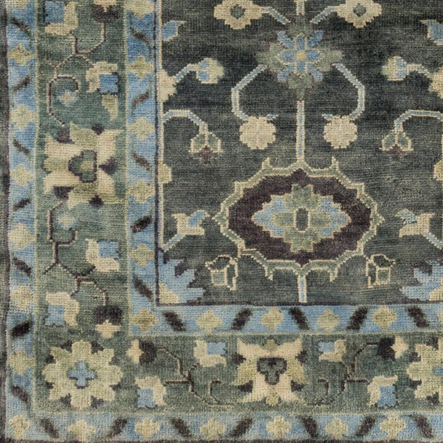 Surya Antique Atq-1008 Dark Green, Charcoal, Medium Gray Rugs.