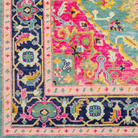 Surya Antique Atq-1015 Teal, Bright Pink, Navy, Sea Foam Area Rug