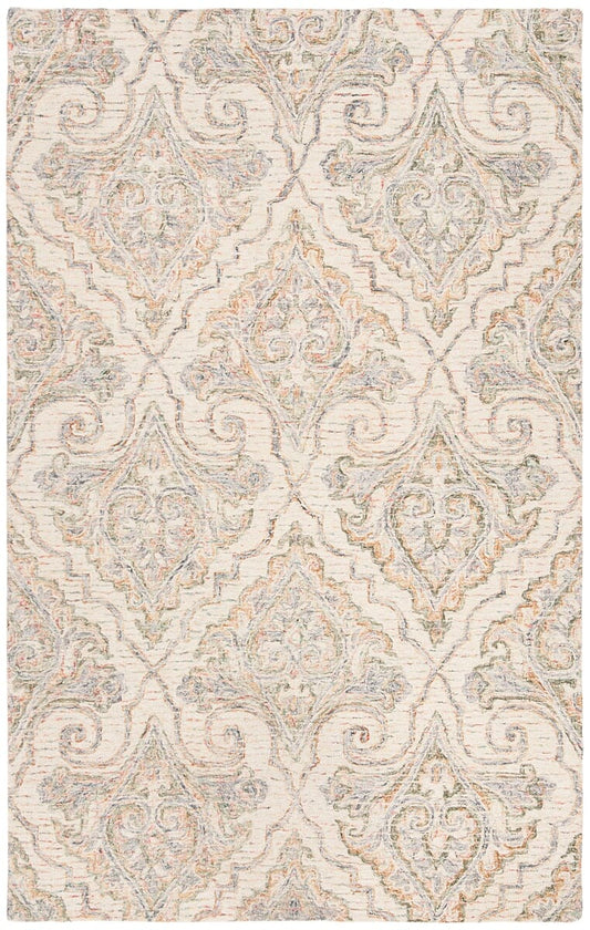 Safavieh Aubusson Aub103A Ivory / Green Damask Area Rug