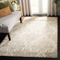 Safavieh Aubusson Aub103A Ivory / Green Damask Area Rug