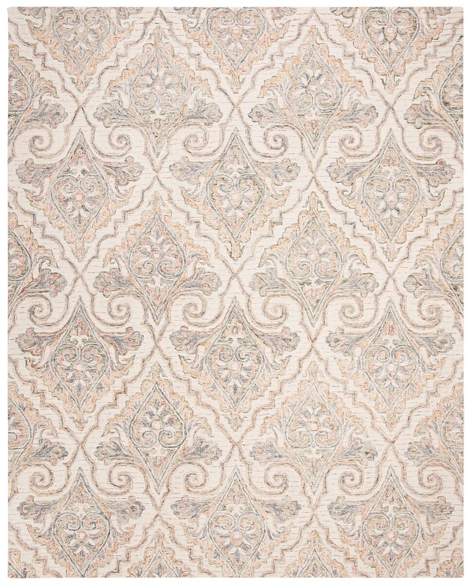 Safavieh Aubusson Aub103A Ivory / Green Damask Area Rug