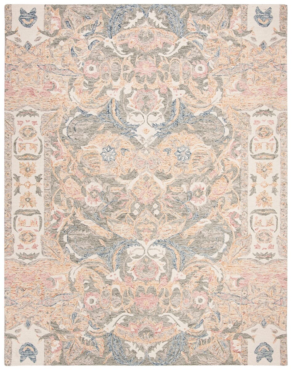 Safavieh Aubusson Aub104Y Ivory / Sage Vintage / Distressed Area Rug