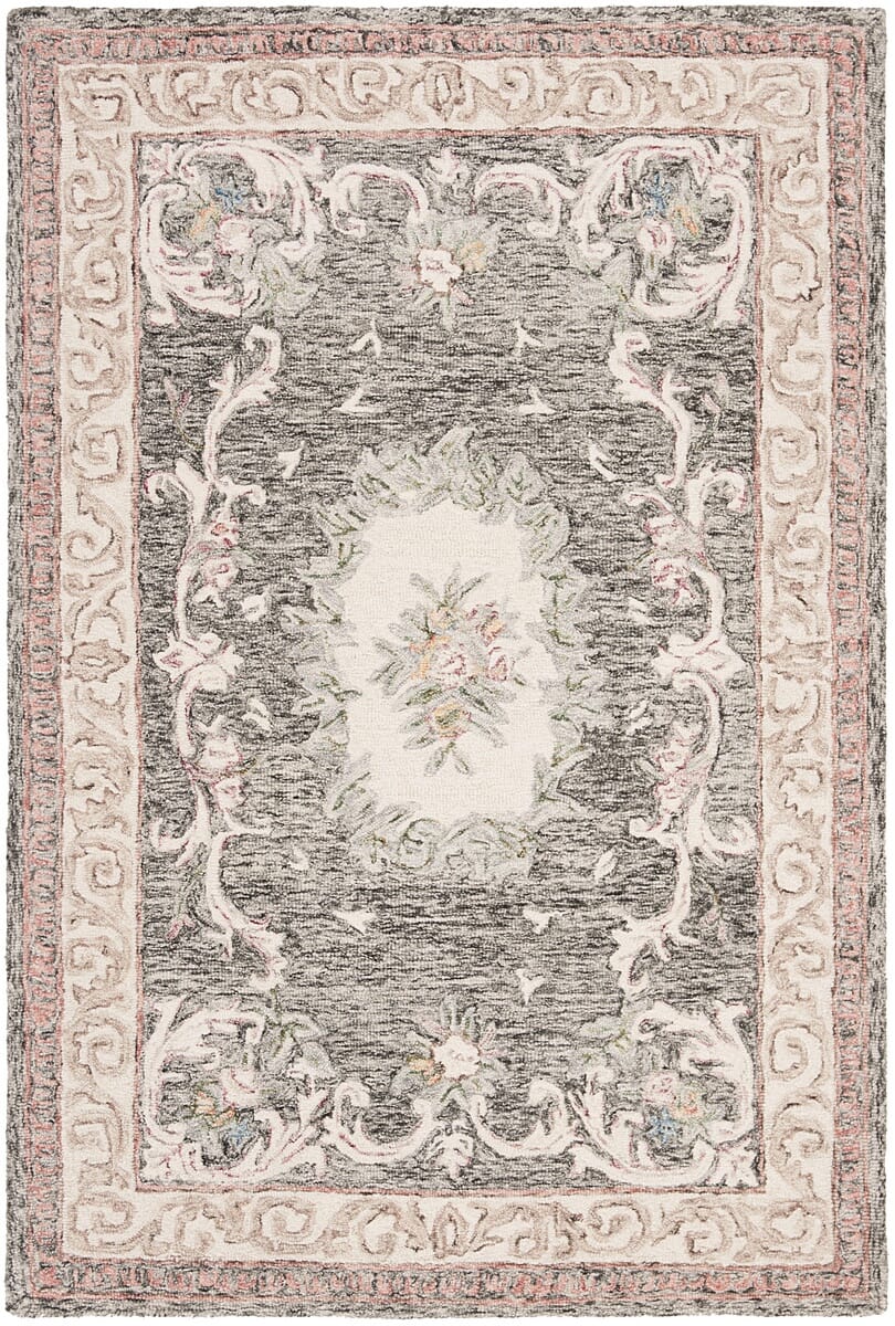 Safavieh Aubusson Aub105H Ivory / Charcoal Area Rug