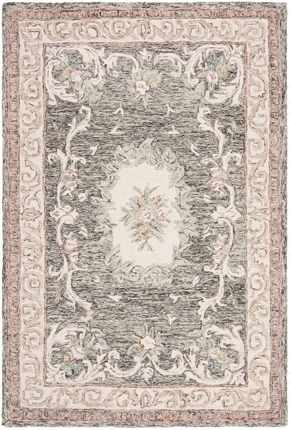 Safavieh Aubusson Aub105H Ivory / Charcoal Area Rug