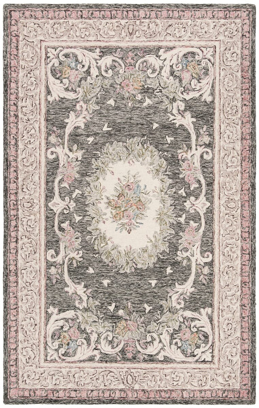 Safavieh Aubusson Aub105H Ivory / Charcoal Area Rug