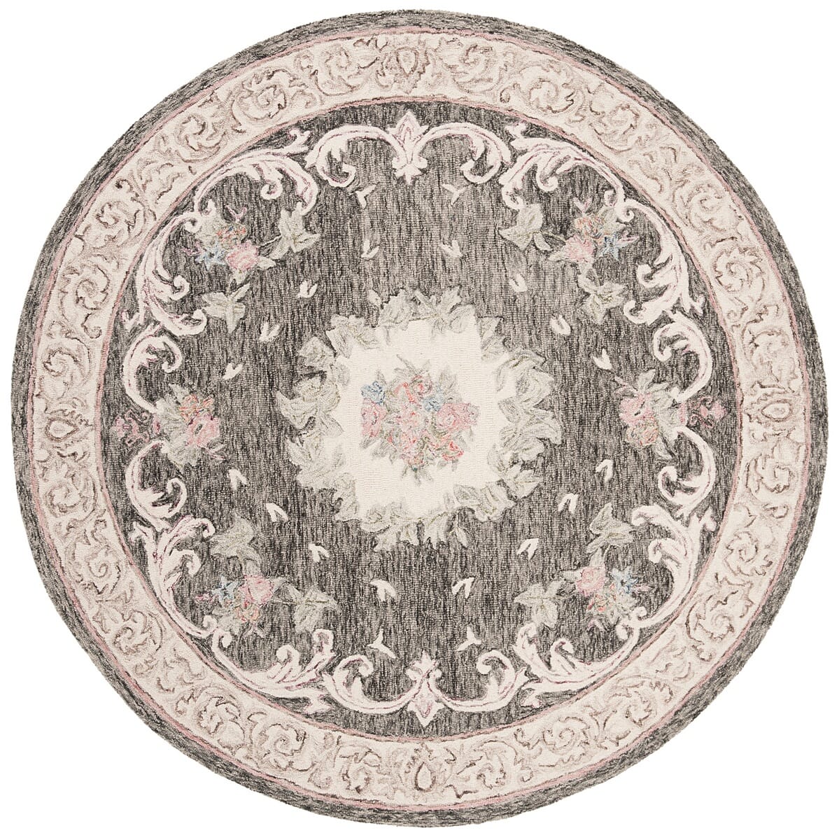 Safavieh Aubusson Aub105H Ivory / Charcoal Area Rug