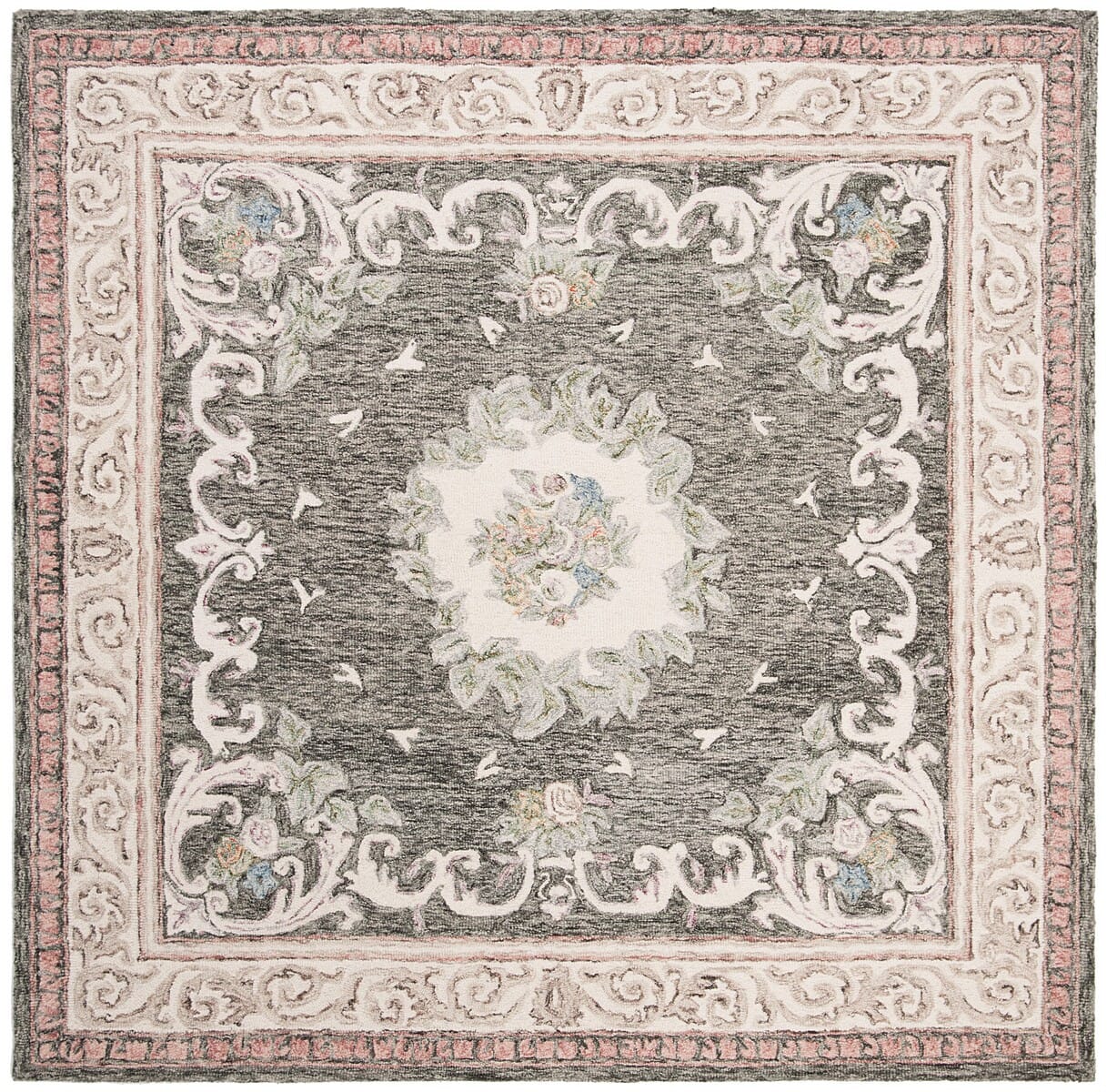 Safavieh Aubusson Aub105H Ivory / Charcoal Area Rug