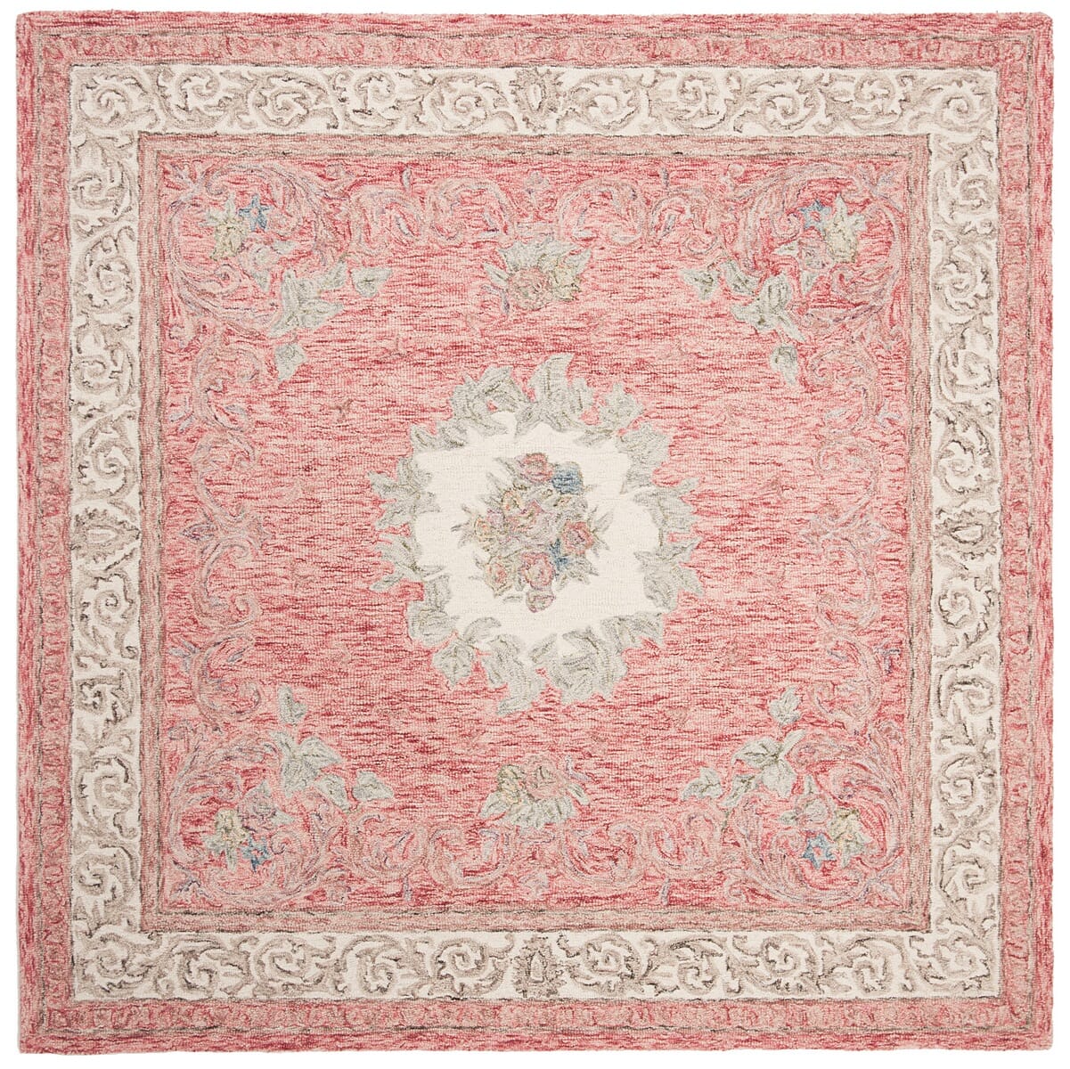 Safavieh Aubusson Aub105Q Red / Ivory Area Rug