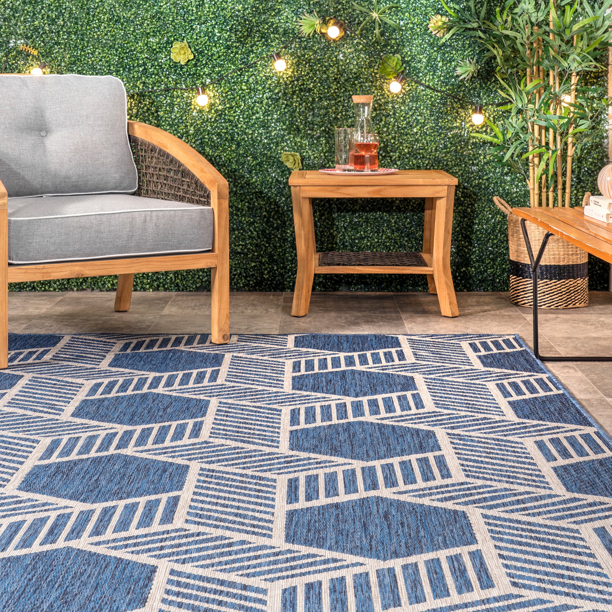 Nuloom Milania Lattice Nmi1796A Blue Area Rug