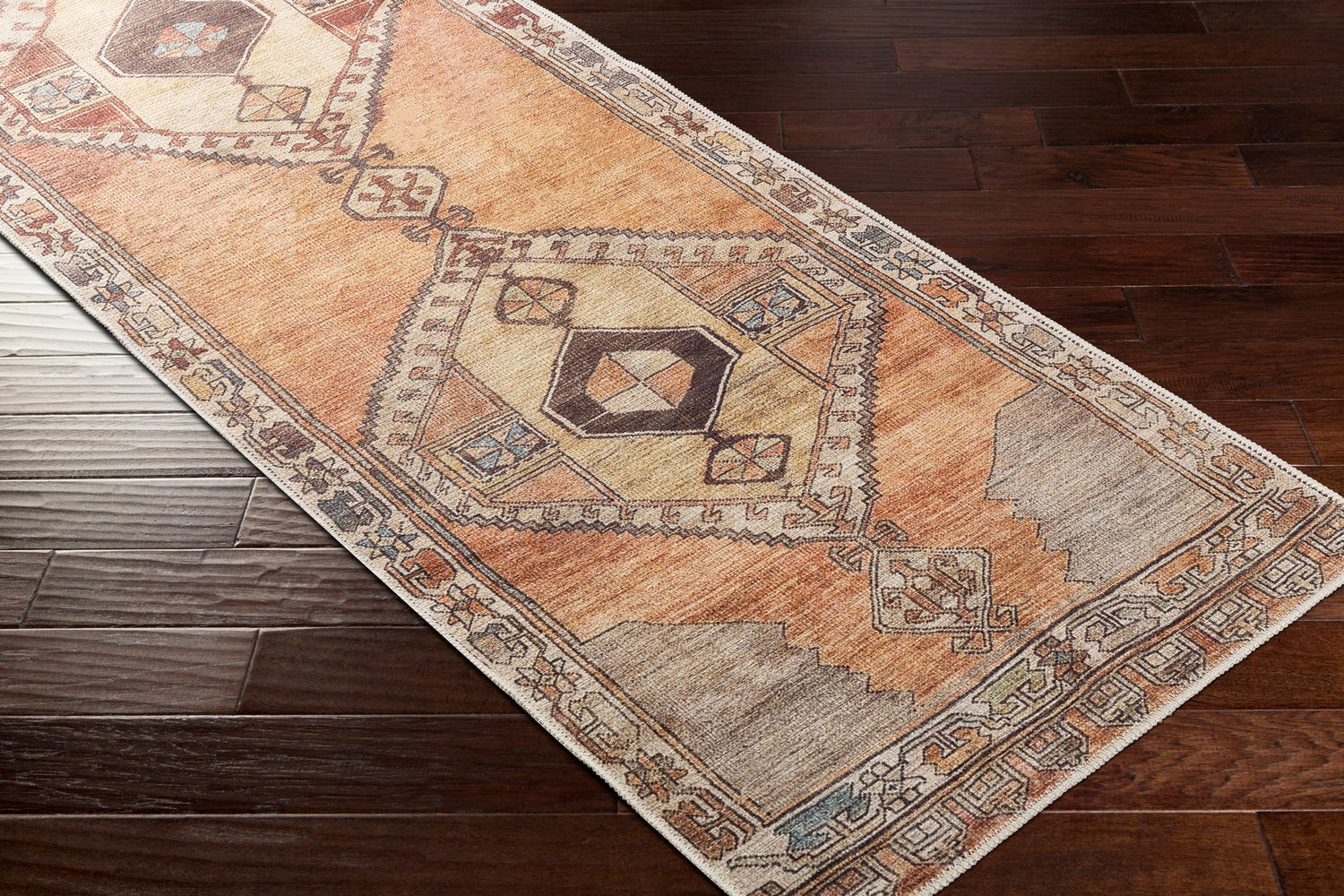 Surya Antiquity Auy-2303 Dark Brown, Camel, Blush, Tan Rugs.