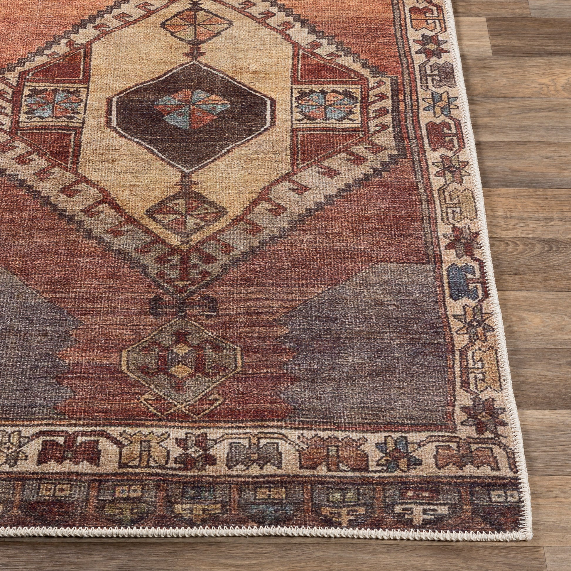 Surya Antiquity Auy-2303 Dark Brown, Camel, Blush, Tan Area Rug