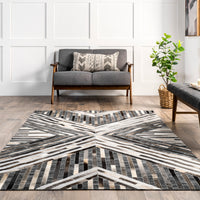 Nuloom Mikah Leather Cowhide Modern Nmi1404A Gray Area Rug