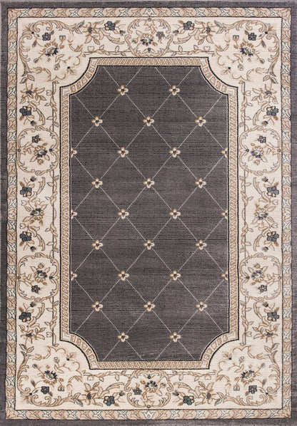 KAS Avalon 5615 Courtyard Grey / Ivory Area Rug