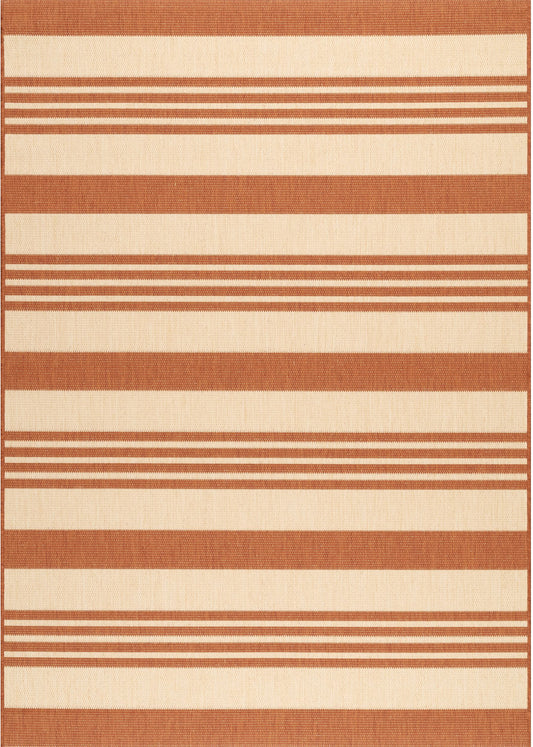 Nuloom Robin Multi Stripe Nro2866D Terracotta Area Rug