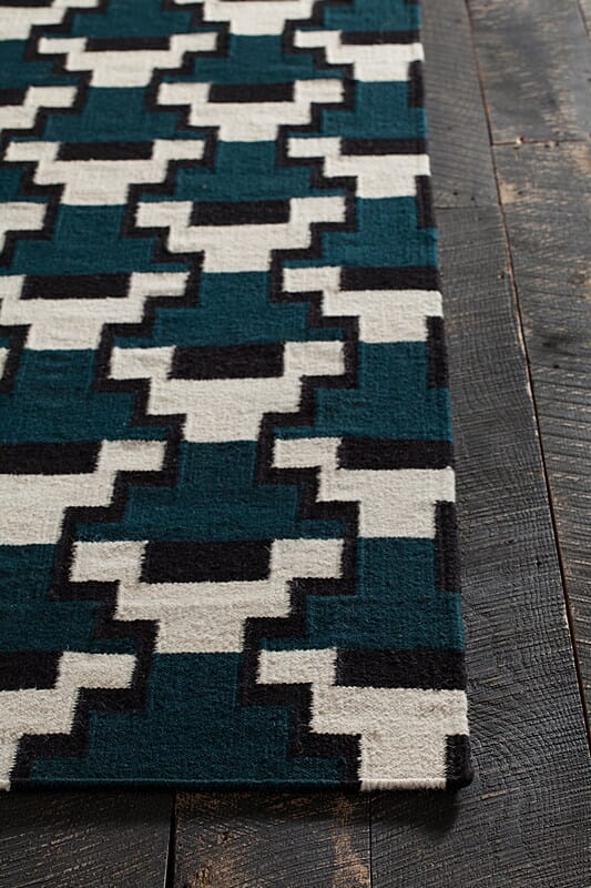 Chandra Avon Avo-34400 Blue Geometric Area Rug