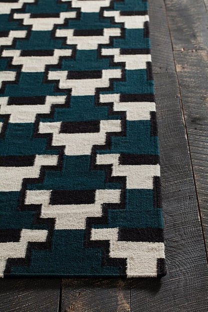 Chandra Avon Avo-34400 Blue Geometric Area Rug