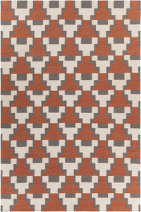 Chandra Avon Avo-34401 Orange Geometric Area Rug