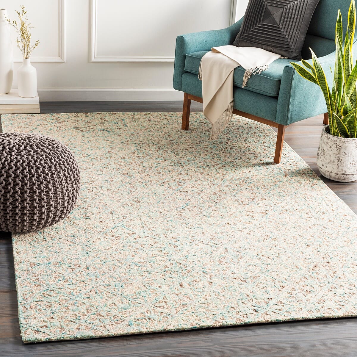 Surya Avon Avo-2304 Khaki, Teal, Cream, Camel Rugs.