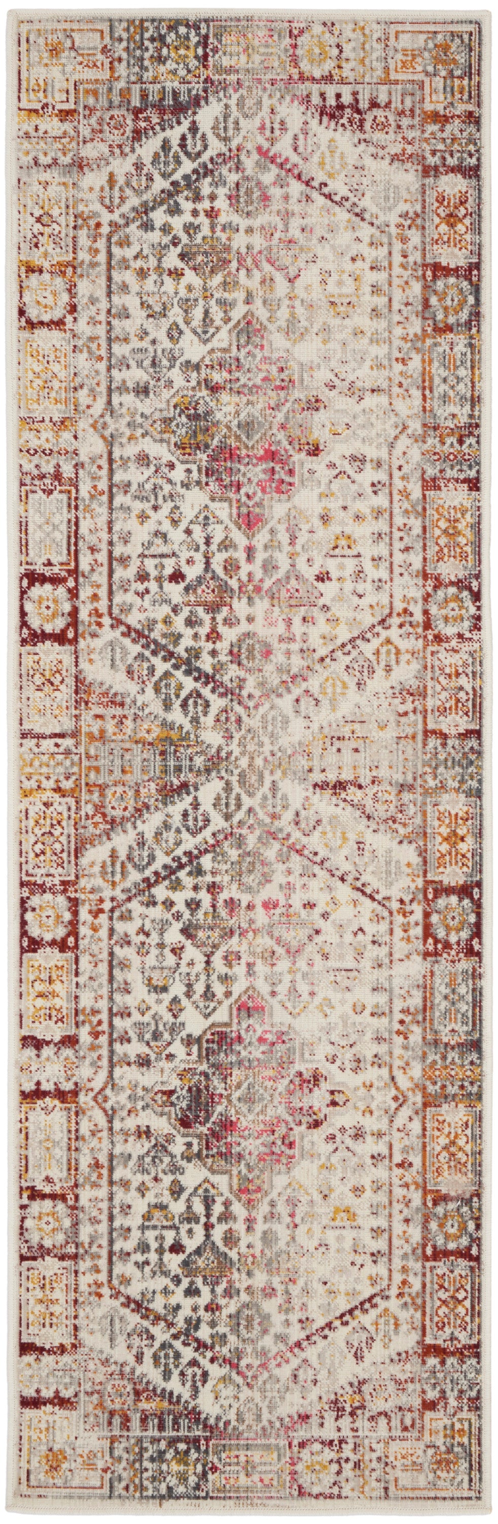 Nourison Vintage Kashan Vka08 Ivory Red Area Rug