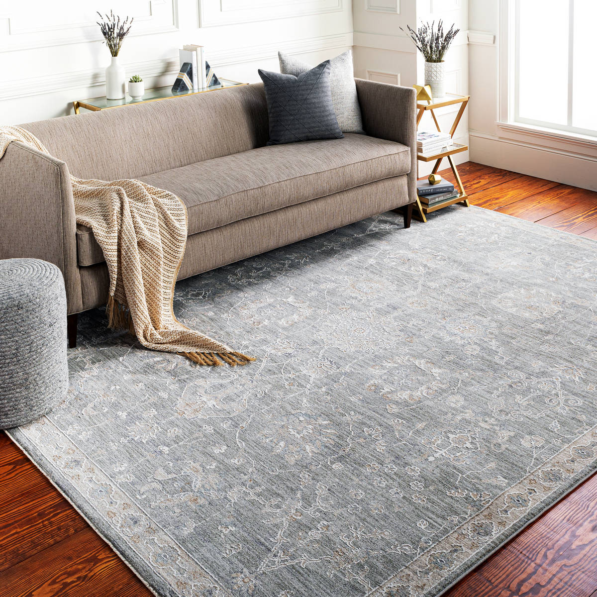 Surya Avant Garde Avt-2305 Medium Gray, Charcoal, Light Gray, Beige Area Rug