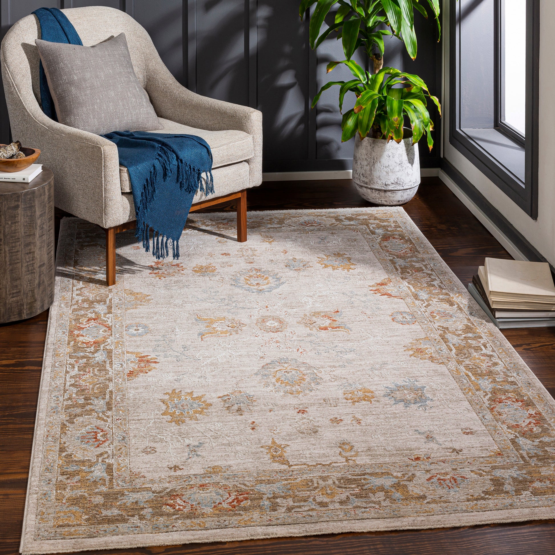 Surya Avant Garde Avt-2309 Olive, Denim, Burnt Orange, Medium Gray Area Rug