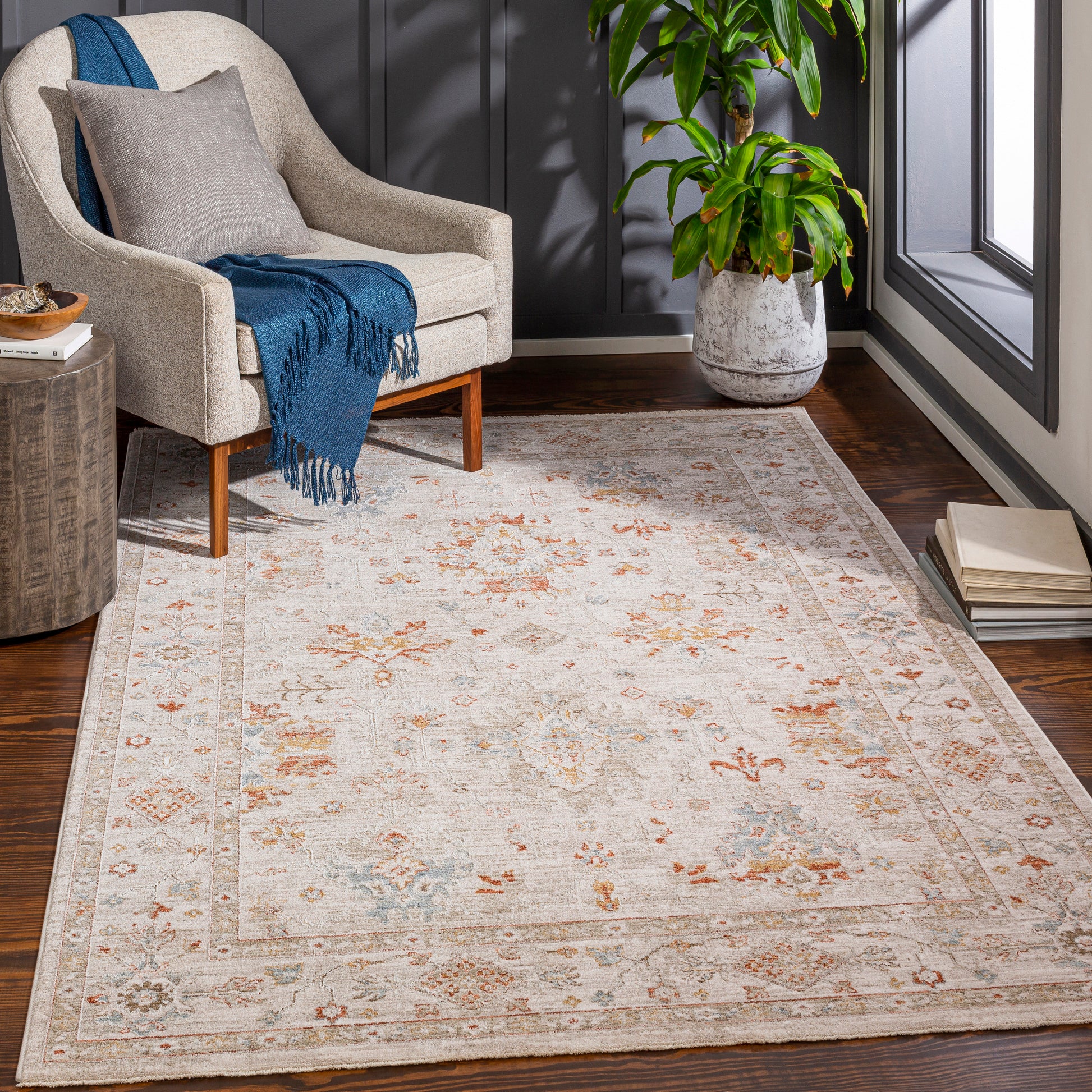 Surya Avant Garde Avt-2311 Burnt Orange, Olive, Denim, Medium Gray Area Rug