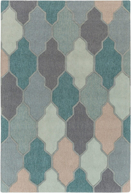 AreaRugs.com Hame Ha1383 Teal Multi Geometric Area Rug