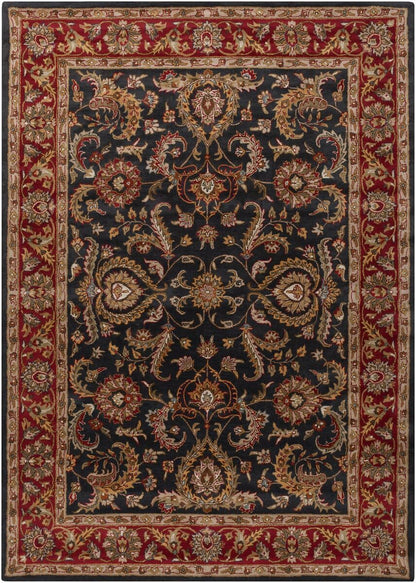AreaRugs.com Remhala Re1354 Charcoal / Red Area Rug