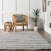 Nuloom Roselia Transitional Lined Nro2318A Light Gray Area Rug