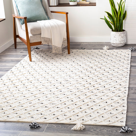 Surya Azalea Aza-2301 Medium Gray, Black, Ivory Rugs.