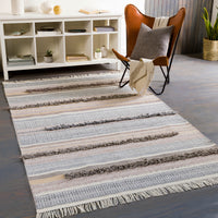 Surya Azalea Aza-2330 Charcoal, Medium Gray, Pale Blue, Beige Area Rug