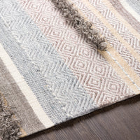 Surya Azalea Aza-2330 Charcoal, Medium Gray, Pale Blue, Beige Area Rug