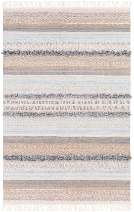 Surya Azalea Aza-2331 Camel, Medium Gray, Light Gray, Pale Blue Area Rug