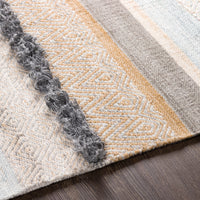 Surya Azalea Aza-2331 Camel, Medium Gray, Light Gray, Pale Blue Area Rug