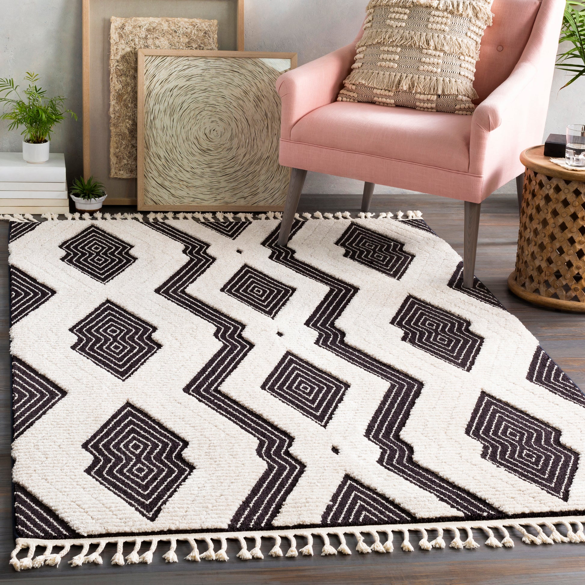 Surya Azilal Azi-2300 Black, Ivory Area Rug