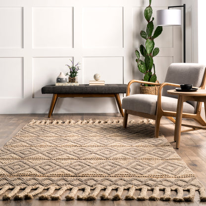 Nuloom Alex And Textured Nal3589A Natural Area Rug