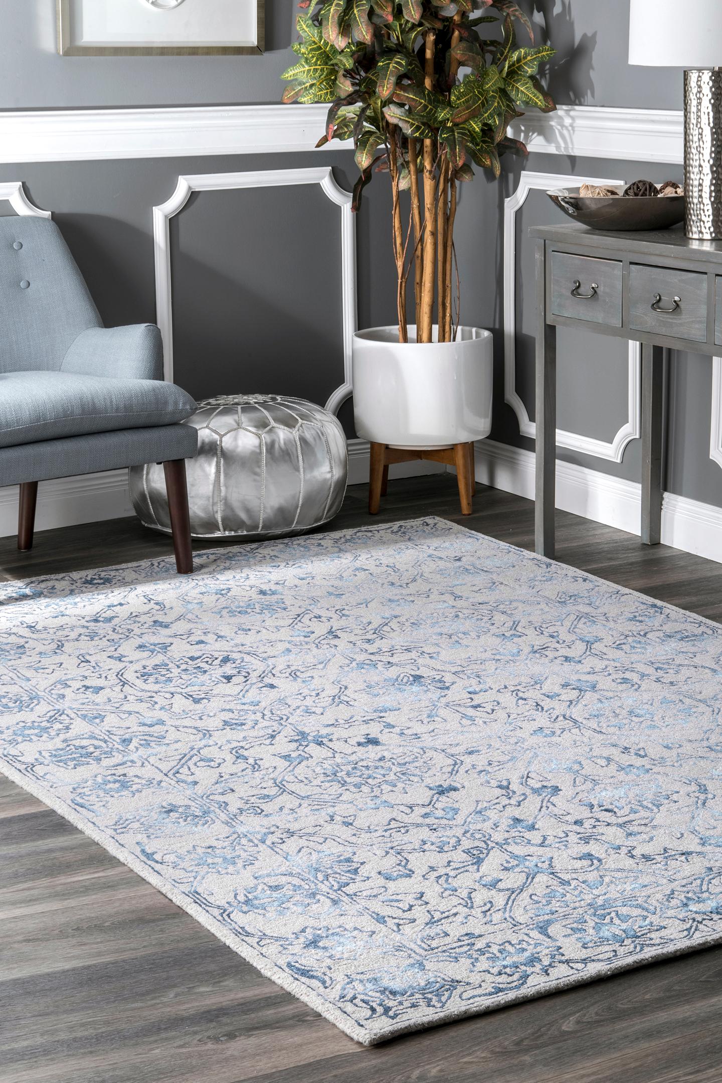 Nuloom Astrid Floral Nas3074A Blue Area Rug