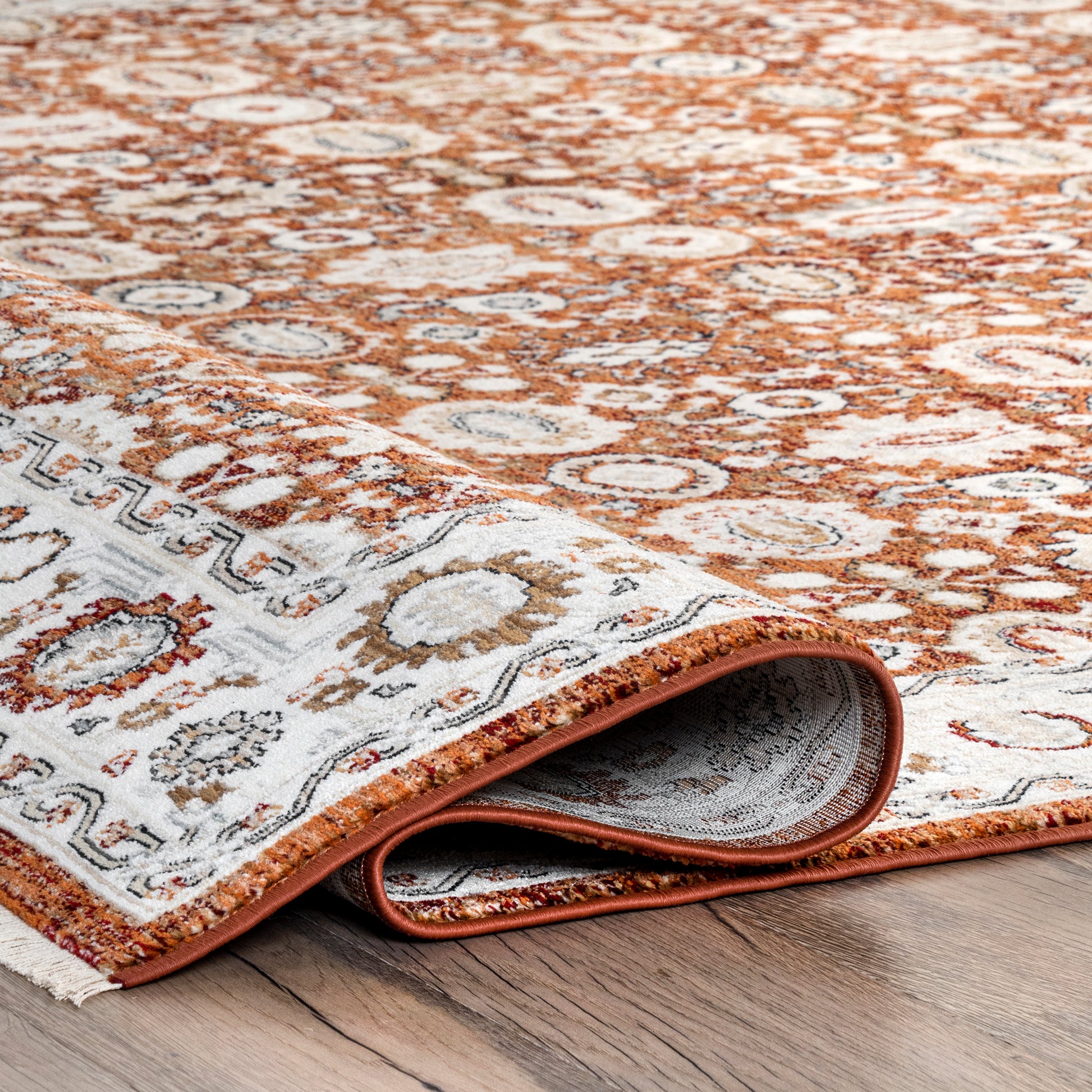 Nuloom Riley Bordered Area Nri1533A Rust Area Rug