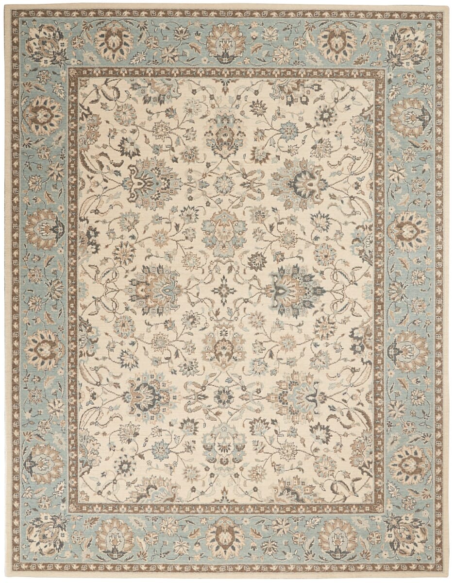 Nourison Living Treasures Li16 Ivory / Aqua Area Rug